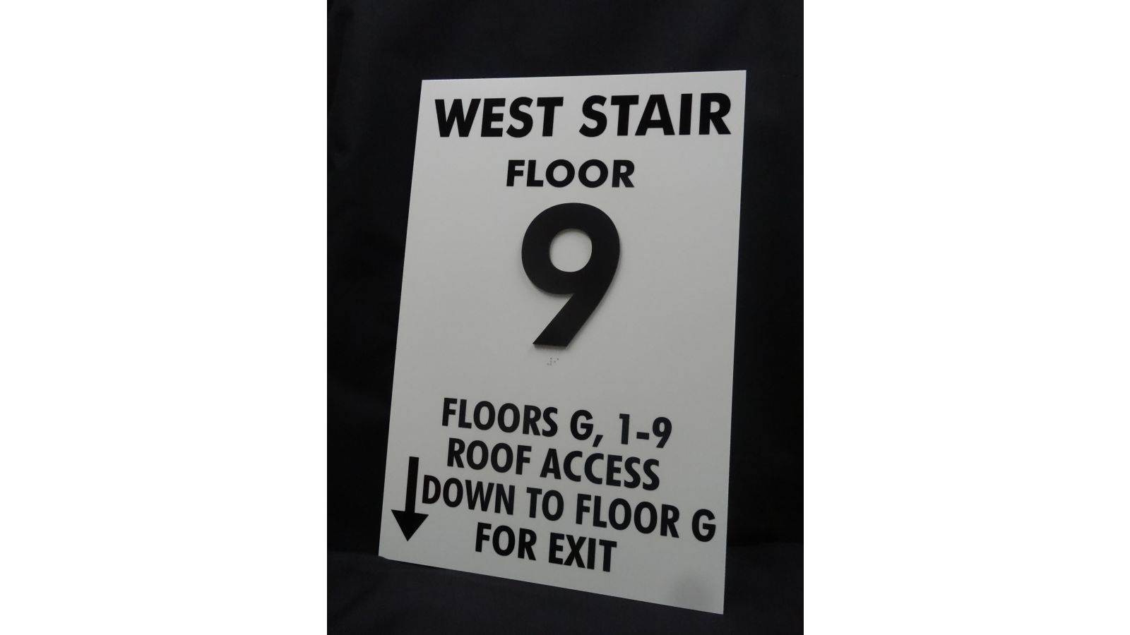 Floor Identification Signs that glow in the dark